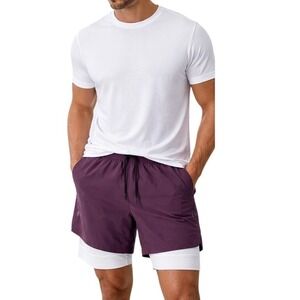 ASRV XL Purple Tetra-Lite 2-in-1 Training Shorts Compression Liner Gym Running